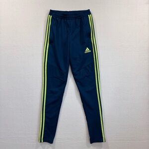 Adidas Climacool women’s XS Blue and neon yellow stripes Track Pants